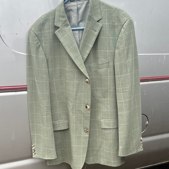 Hugo Boss Light Sage Windowpane Sport Coat
